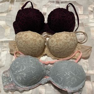Bundle of VS Pink lace bras - all 36B